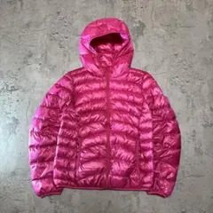 00s OLD UNIQLO 光沢 短丈 ダウン パフテック ピンク Y2K