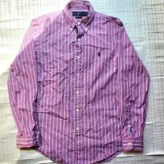 ralph lauren ラルフローレン 長袖ボタンダウンボーダーシャツbd古着