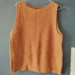 サマンサモスモス、オレンジ ニットベスト ノースリーブ