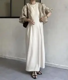 THEVON アイボリー　ノースリーブ　ロングワンピース 新品未使用タグ付き