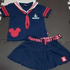 女の子 ベビードール セーラーセットアップ 90