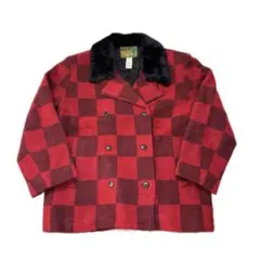 【希少】KENZO Jungle 古着 チェック柄 コート ジャケット レッド