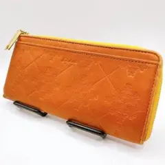 ダコタ Dakota 長財布 モナ L字ファスナー 花柄 型押し マスタードのサムネイル