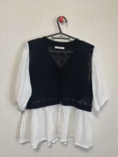 ehka sopo レース五分袖トップス