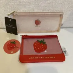 Sun-Star Lumiria スリムペンケース ミニポーチ いちご 苺 ペアのサムネイル