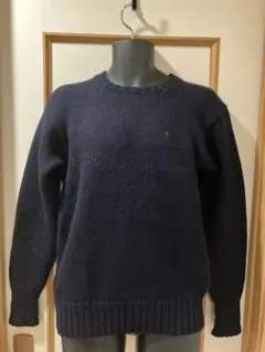 美品　ポロ　ラルフローレン　ネイビー クルーネック ニット セーター