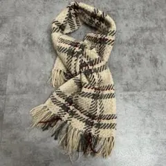 BURBERRY / マフラー / ノバチェック ラメ / アイボリー フリンジ