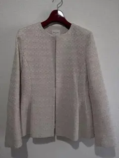 【Demi-Luxe BEAMS】ストレッチツイード ジャケット　アイボリー40