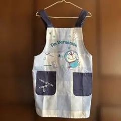 キッズエプロン　I'm Doraemon チェック柄エプロン 120-130cm
