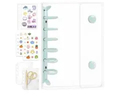 A7サイズ 透明リフィルセット　シール帳　バインダー　新品未使用　ミントグリーン