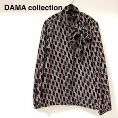 ❤美品❤ダーマコレクション ボウタイブラウス リーフ柄 赤 15R 大きい 
