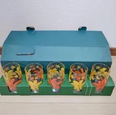 【お値下】新品 佐々木硝子 グラス コップ 5個セット 昭和 レトロ 花柄