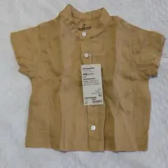 【新品未使用】無印良品 80cm リネンシャツ からし色