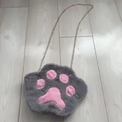 肉球デザイン ショルダーバッグ グレー