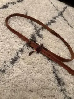 ブラウンレザー細身ベルト 約100cm