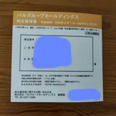 最新 パルグループ 宿泊券 株主優待券1枚 男性名義のサムネイル