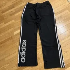 adidas ブラック スウェットパンツ　ビッグロゴ