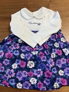 最終値下げ⭐︎美品⭐︎アナスイミニ　花柄ワンピース　ブルマ付90cm