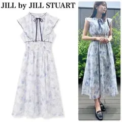 JILL BY JILLSTUART シェルジュイプリントワンピース ブルー