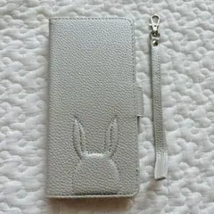 Google pixel6 手帳型 シルバー うさぎ カード収納 ストラップ