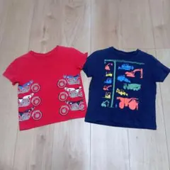 キッズ Tシャツ 2枚セット バイク 重機柄