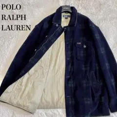 美品 ポロラルフローレン ブラックウォッチ フリース ブルゾン スイングトップ