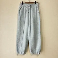 【ジーユーGU】ヘビーウェイトスウェットプルオンパンツ グレー S ウエストゴム