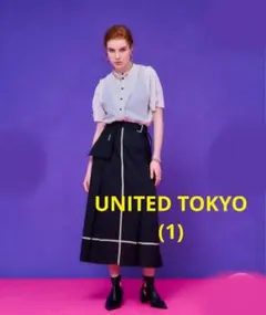 ★UNITED TOKY★クロッシングラインスカート(1)★ブラック★のサムネイル