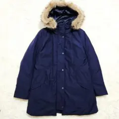 UNIQLO ユニクロ ノンキルトダウンショートコート ファー ネイビー L