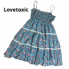 Lovetoxicラブトキシックワンピース ブルー 花柄 S 夏 ガーリー 人気のサムネイル