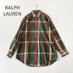 ★RALPH LAUREN★ボタンダウン 長袖シャツ チェック くすみカラーXLのサムネイル