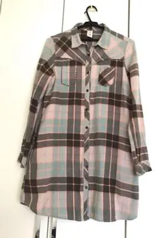 179/WG NICOLE CLUB ロングシャツ チェック柄