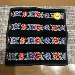 FEILER 花柄タオルハンカチ 黒(新品未使用品)