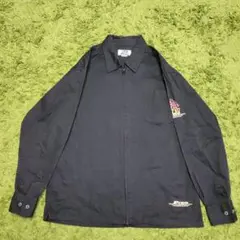 ピコ Piko コットン シャツジャケット 黒 ロゴプリント 90sビンテージのサムネイル