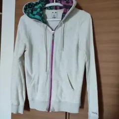 x-girl フルジップ パーカー グレー/パープル/グリーン