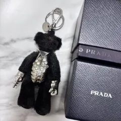 美品✨PRADA Teddy トライアングルロゴ テディベア キーホルダー