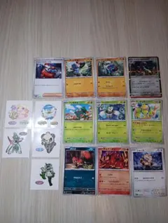 ポケモンカード10枚+ポケモンパンおまけシール　デコキャラシール5枚まとめ売り