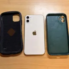 iPhone11 128GB ホワイト SIMフリー 本体 中古 ケース 付き