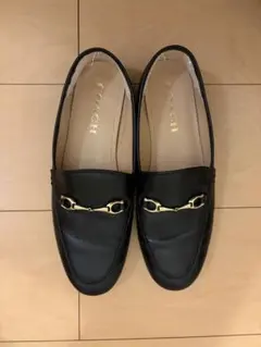 ♦︎ コーチ COACH レザーローファー ブラック ゴールド金具 22.5