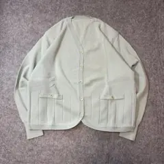 美品✨カーディガン ウール 日本製 くすみブルー レトロ ガーリー 80s 古着