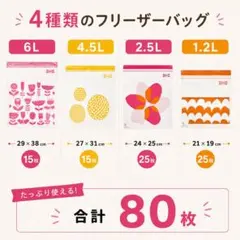 IKEA ISTAD フリーザーバッグ ピンク/オレンジ＋アソート 80枚セットのサムネイル