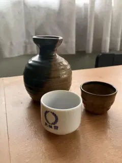 月桂冠 大倉記念館 蛇の目猪口 と陶器の徳利&猪口セット