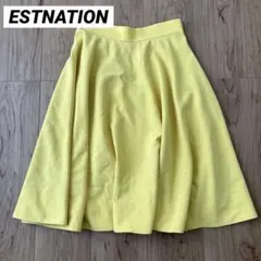 ESTNATION フレアスカート イエロー 36 膝丈スカート 日本製のサムネイル