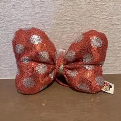 ミニーマウス スパンコールリボンヘアゴム