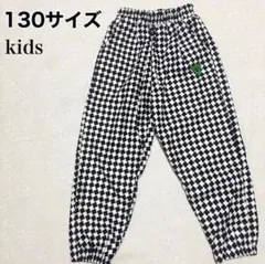 未使用/130/ダンスパンツ/白黒チェック/ヒップホップ/男女兼用/ストリート