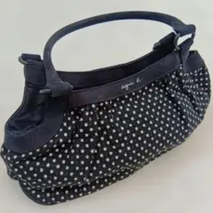 新品　アニエスベーヴォヤージュ　ハンドバッグ　ミニトートバッグ ドット 黒　舟形