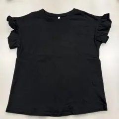 GU フリルスリーブ Tシャツ ブラック　130cmのサムネイル