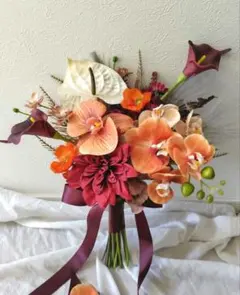 No.2843 クラッチブーケ ブートニア大人ブーケアーティフィシャルフラワー