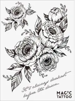 薔薇 2週間で消えるタトゥー 韓国 タトゥーシール ヘナタトゥー オシャレ