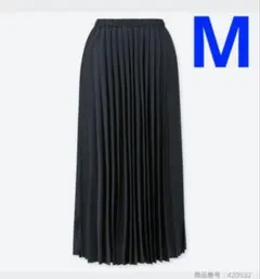 【美品】ユニクロ プリーツロングスカート ネイビー M 入学式 フォーマル